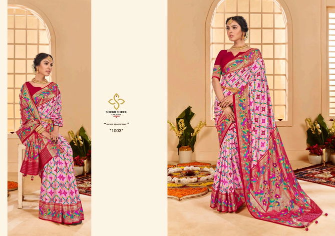 Kesar Tilk By Shubh Shree Velvet Tusser Silk Designer Sarees Wholesale Price In Surat